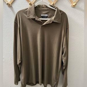 Brown faux suede casual shirt